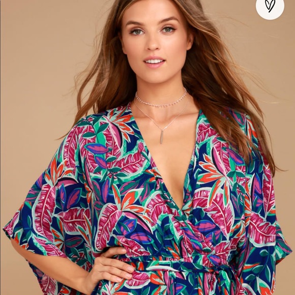 New Lulus Hypnotized Purple Print Romper size S - Picture 3 of 16